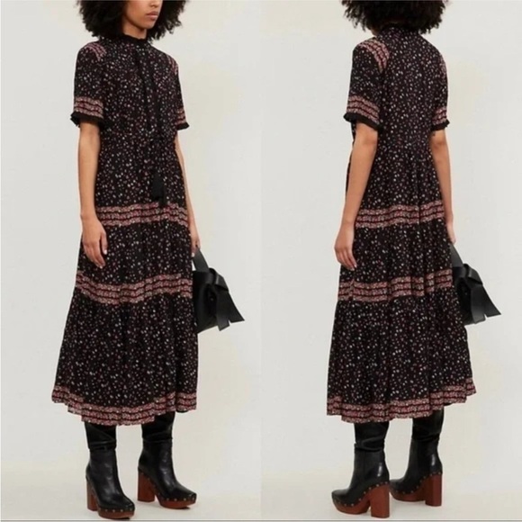 Free People Rare Feeling Boho Maxi Dress Women Button Up Neck OB907121 XS - Picture 4 of 8